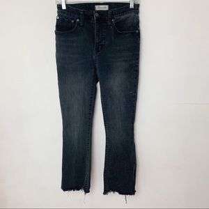 Madewell Cali Demi-Boot Jeans in Berkeley Black: Chewed-Hem Edition Size 26